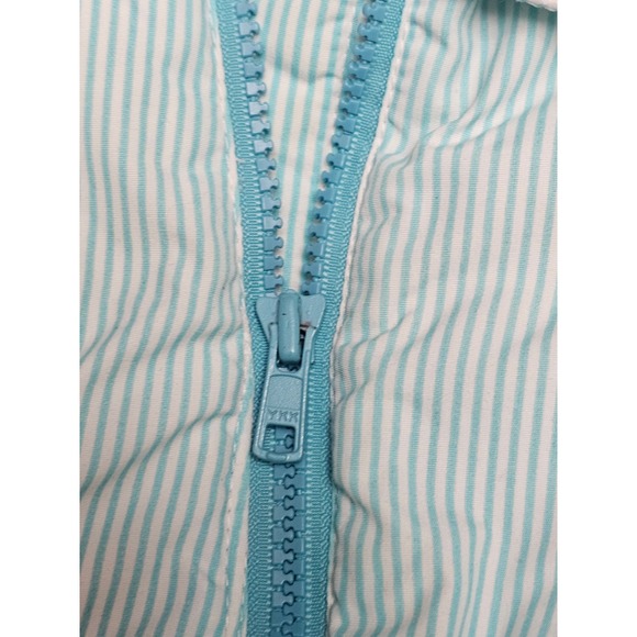 Vintage Hanna Andersson Baby Snowsuit Bunting Blue White Stripe Hooded Zip 70cm - Picture 6 of 11